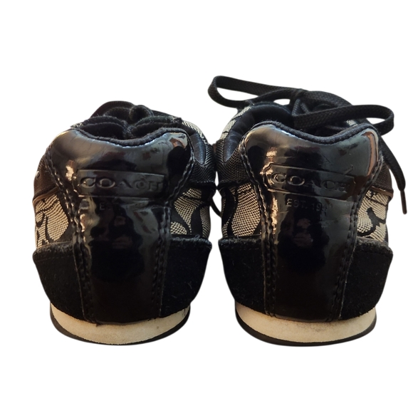 Coach Hillary Black and Cream Women's Lace Up Sneakers Size 6 - Picture 5 of 9